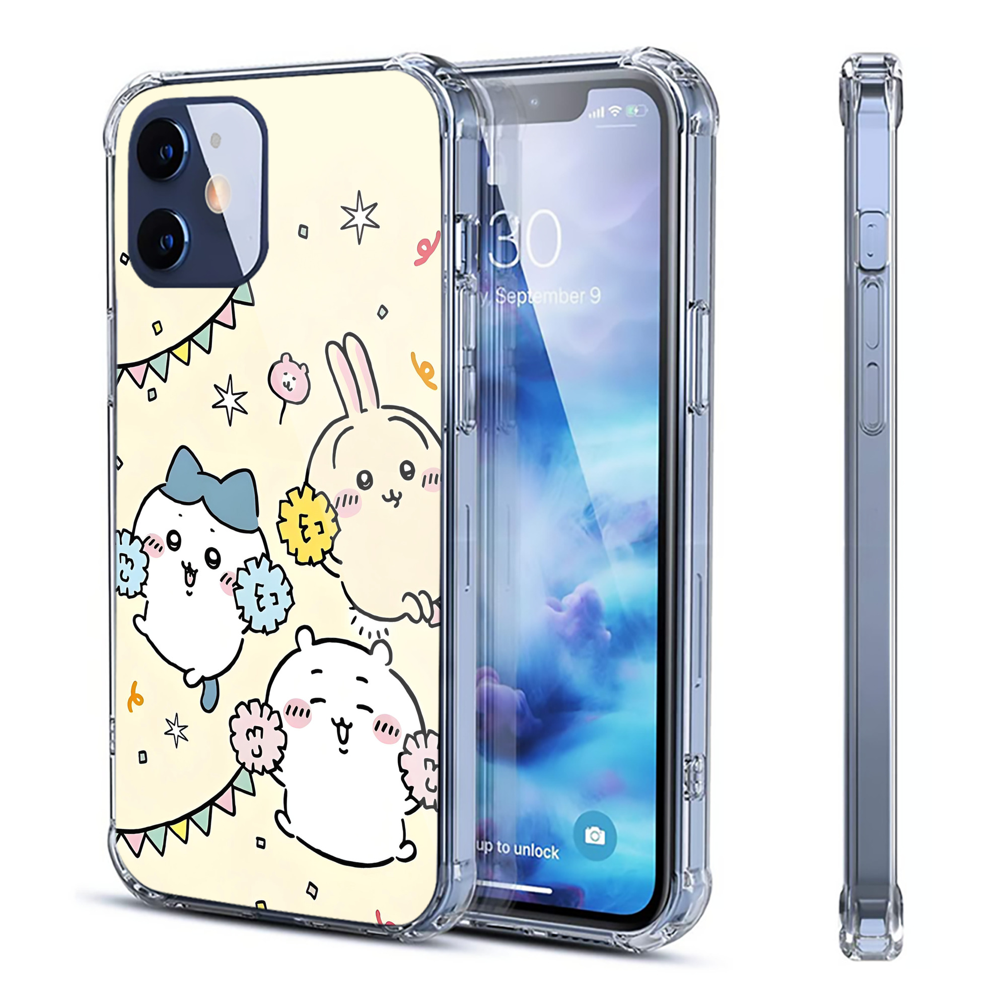 （画像用） ちいかわ Chii-kawa 【iPhone 12シリーズ対応】透明スマホケース（クリアソフトケース）